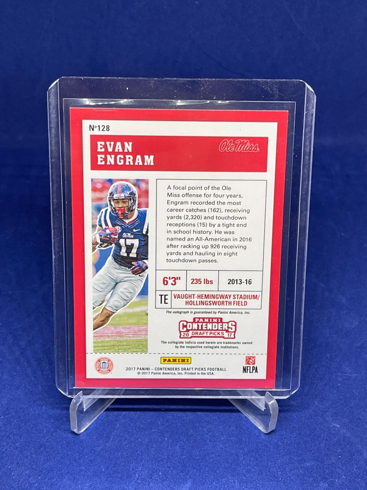 EVAN ENGRAM 2017 PANINI CONTENDERS DRAFT PICKS BOWL TICKET AUTO RC #D 16/99