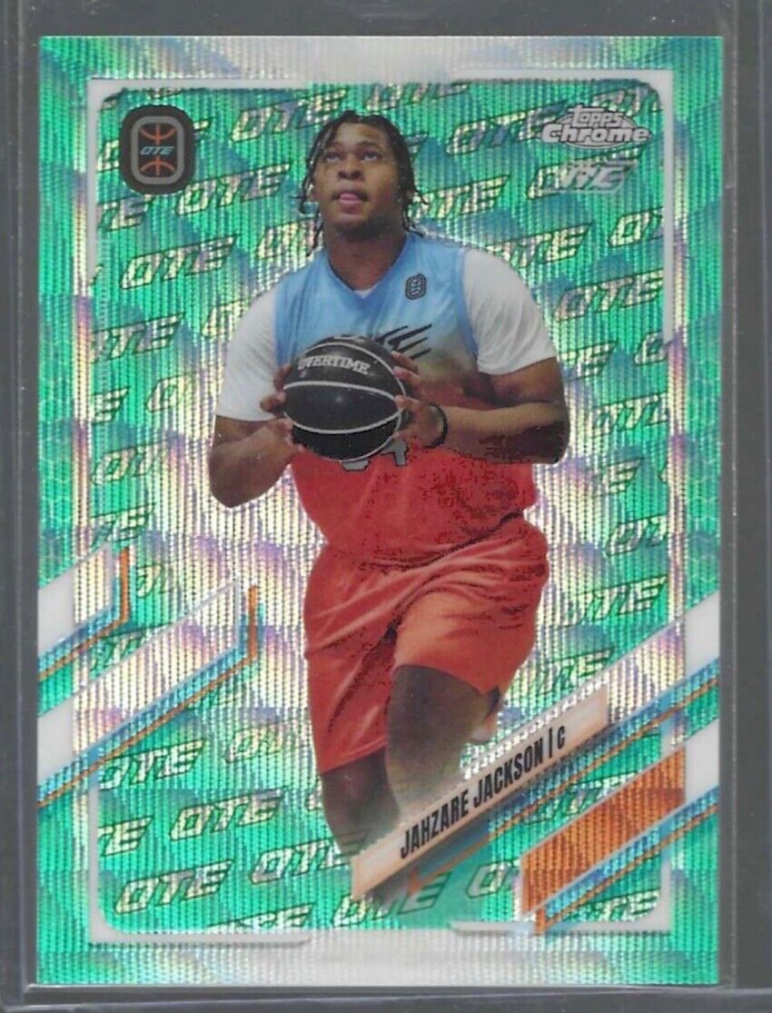 JAHZARE JACKSON 2021-22 TOPPS CHROME OTE AQUA WAVE REFRACTOR RC #D 157/199