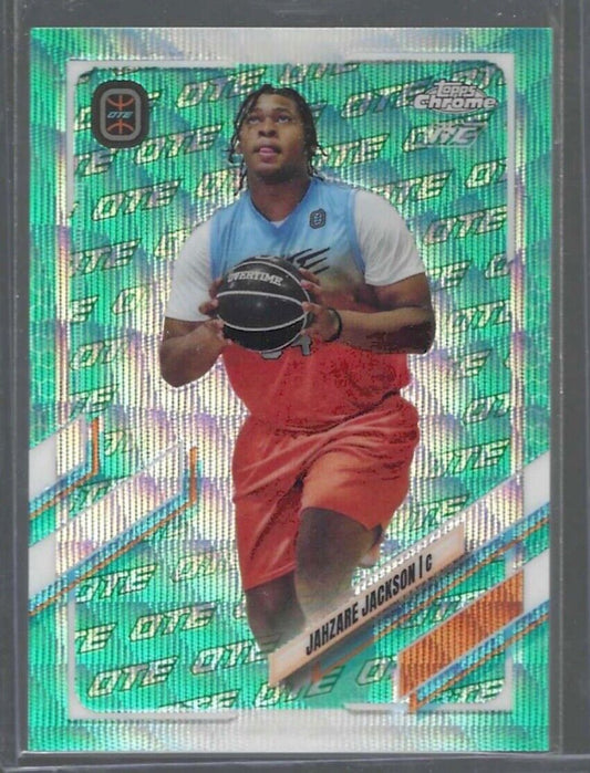 JAHZARE JACKSON 2021-22 TOPPS CHROME OTE AQUA WAVE REFRACTOR RC #D 157/199