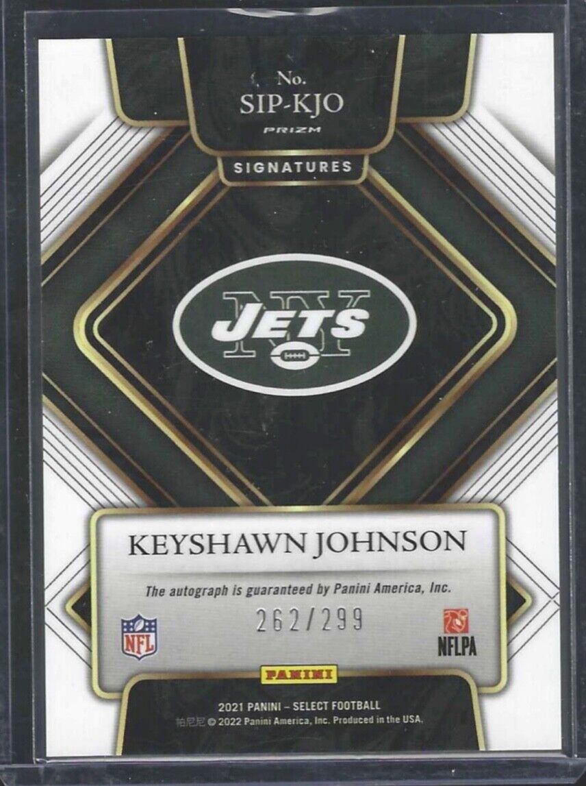 KEYSHAWN JOHNSON 2021 PANINI SELECT SILVER PRIZM AUTO #D 262/299