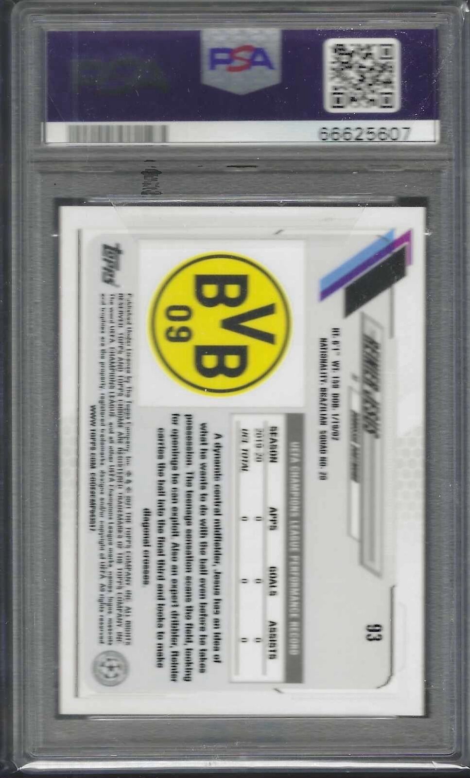 REINIER JESUS 2020 TOPPS CHROME UCL VARIATION REFRACTOR SP ROOKIE RC PSA 9 POP 3