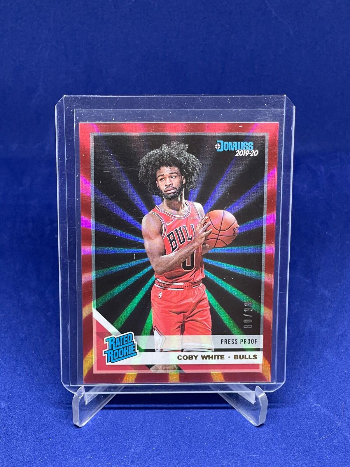 COBY WHITE 2019-20 PANINI DONRUSS RATED ROOKIE RED LASER RC #D 80/99