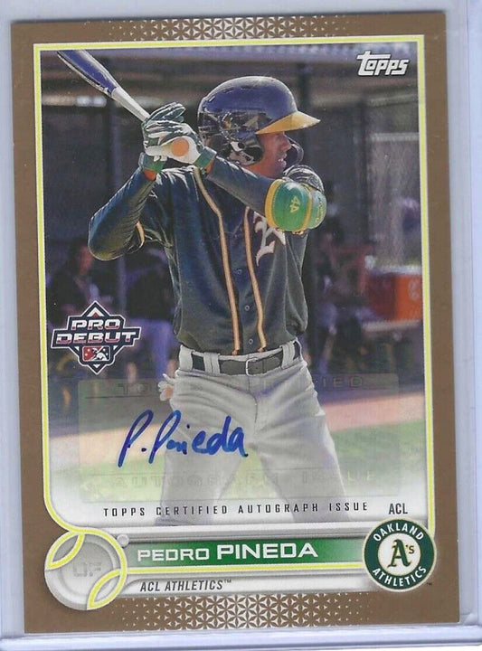 PEDRO PINEDA 2022 TOPPS PRO DEBUT GOLD PROSPECT AUTO #D 42/50