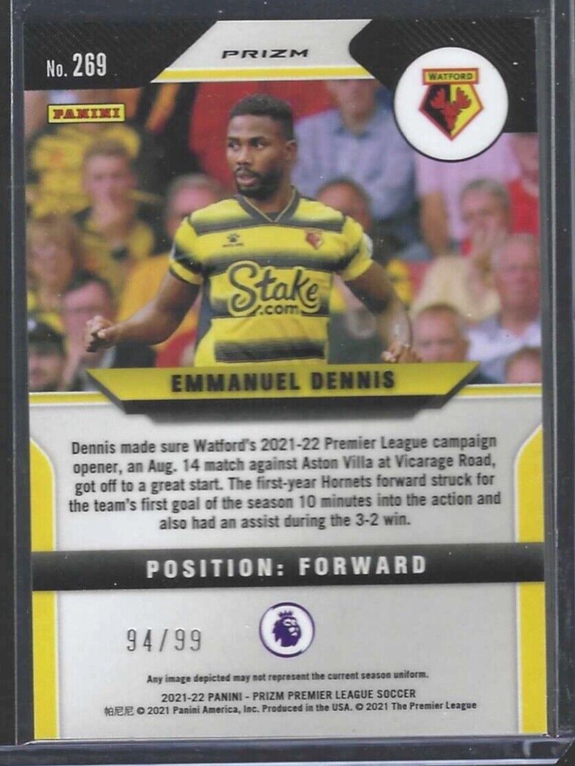 EMMANUEL DENNIS 2021-22 PANINI PRIZM PURPLE PULSAR BREAKAWAY PRIZM RC #D 94/99