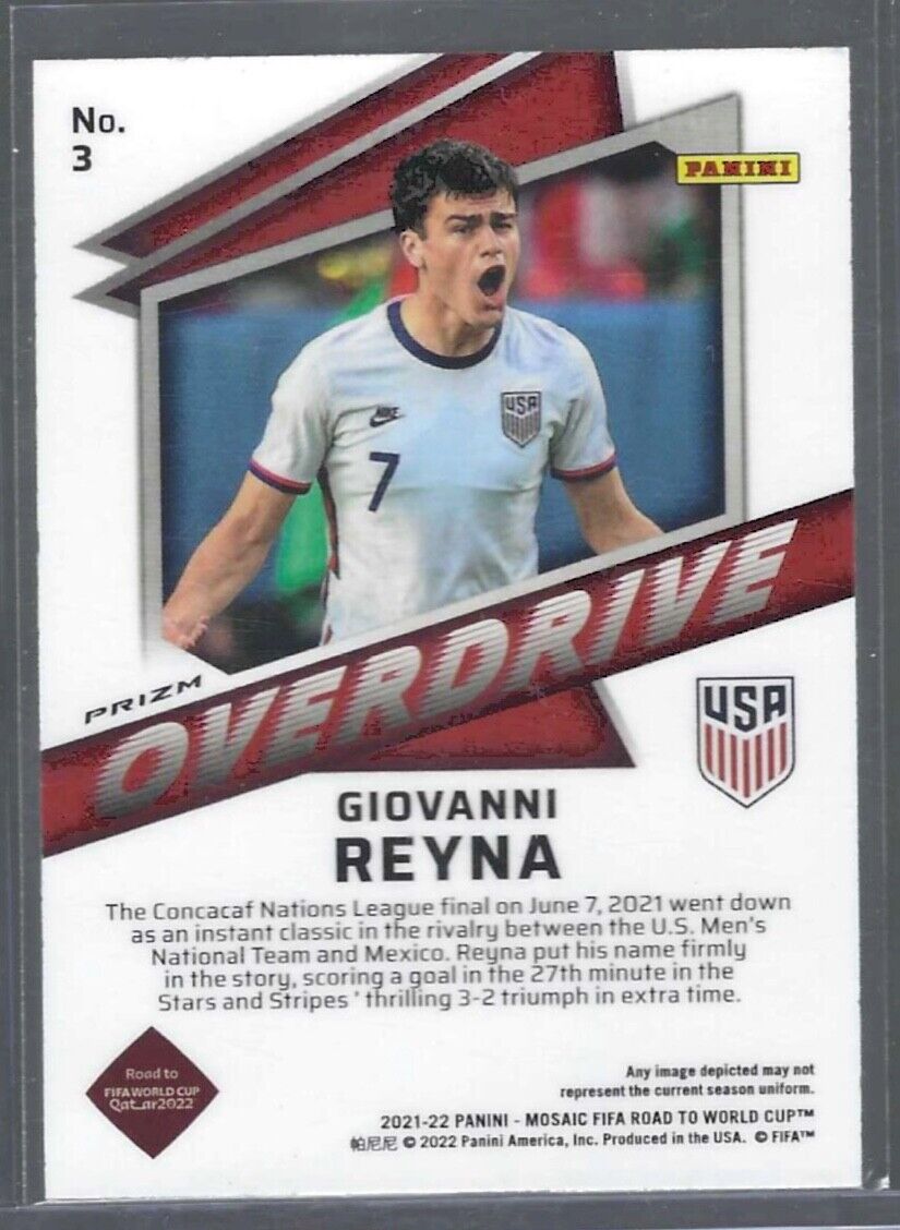 GIOVANNI REYNA 2021-22 PANINI MOSAIC WORLD CUP OVERDRIVE CASE HIT SSP PRIZM #3