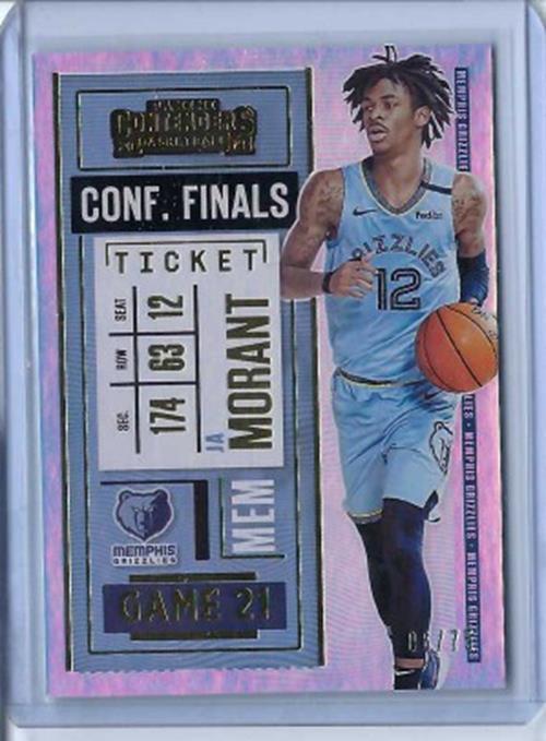 JA MORANT 2020-21 PANINI CONTENDERS CONFERENCE FINALS TICKET #D 6/75