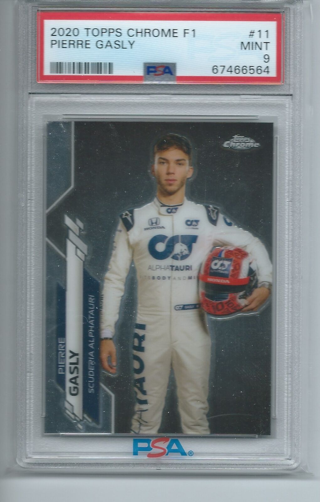PIERRE GASLY 2020 TOPPS CHROME F1 FORMULA ONE PORTRAIT #11 PSA 9 MINT