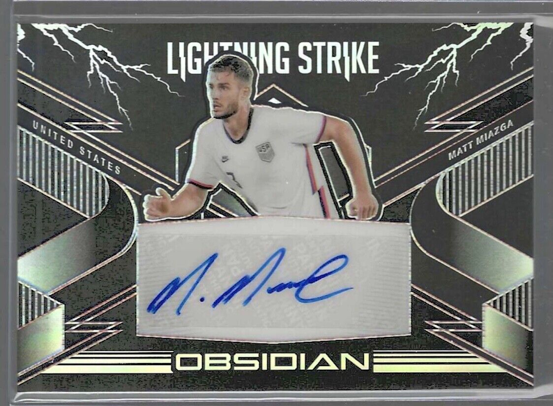 MATT MIAZGA 2020-21 PANINI OBSIDIAN LIGHTNING STRIKE USA SILVER AUTO #D 122/145