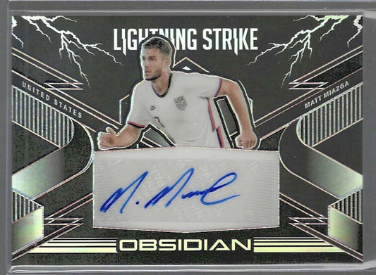 MATT MIAZGA 2020-21 PANINI OBSIDIAN LIGHTNING STRIKE USA SILVER AUTO #D 122/145