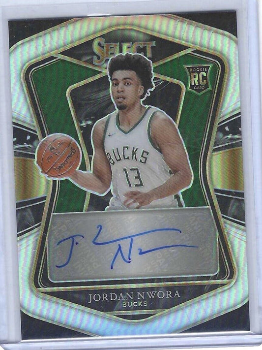 JORDAN NWORA 2020-21 PANINI SELECT SILVER PRIZM ROOKIE AUTO RC #D 119/249
