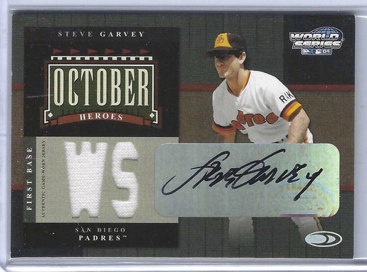 STEVE GARVEY 2004 DONRUSS PLAYOFF OCTOBER HEROES "WS" PATCH AUTO #D 051/100