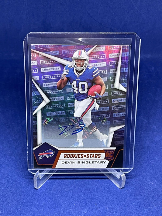 DEVIN SINGLETARY 2019 PANINI ROOKIES AND STARS LONGEVITY AUTO RC #D 47/50
