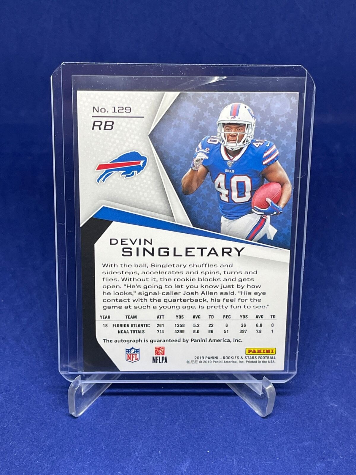 DEVIN SINGLETARY 2019 PANINI ROOKIES AND STARS LONGEVITY AUTO RC #D 47/50