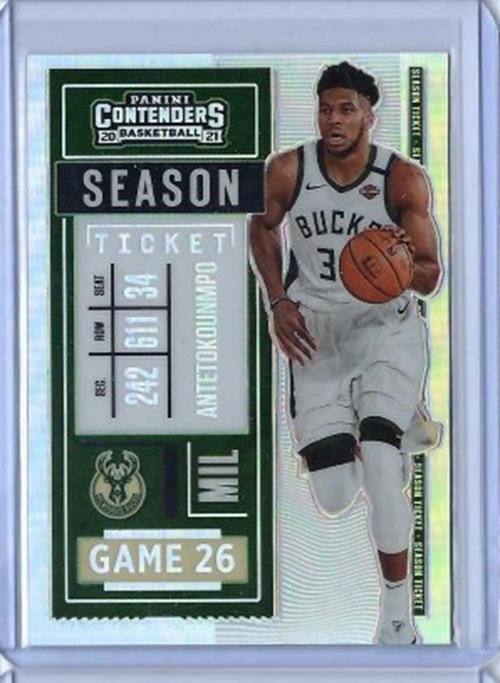 GIANNIS ANTETOKOUNMPO 2020-21 CONTENDERS SEASON TICKET VARIATION SP PRIZM #99