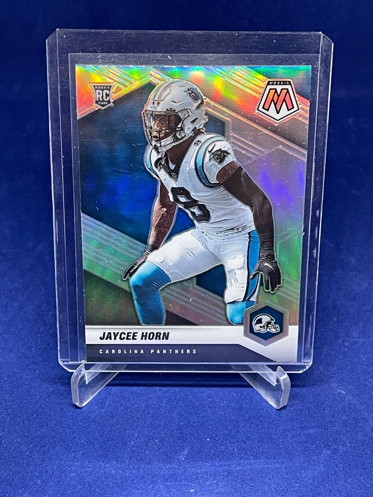 JAYCEE HORN 2021 PANINI MOSAIC SILVER PRIZM PHOTO VARIATION SP ROOKIE RC
