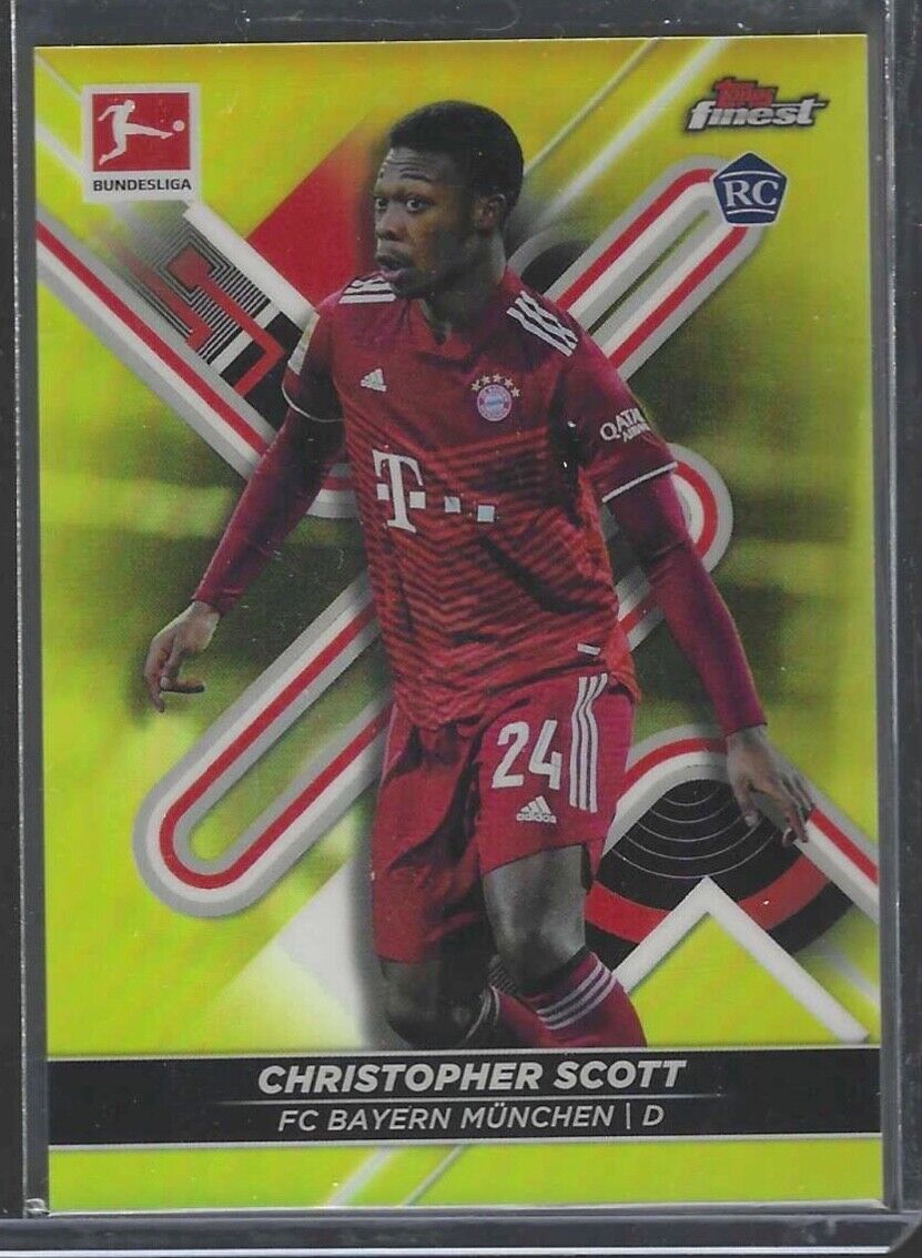 CHRISTOPHER SCOTT 2021-22 TOPPS FINEST YELLOW REFRACTOR ROOKIE RC #D 189/350