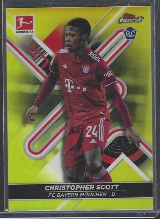 CHRISTOPHER SCOTT 2021-22 TOPPS FINEST YELLOW REFRACTOR ROOKIE RC #D 189/350