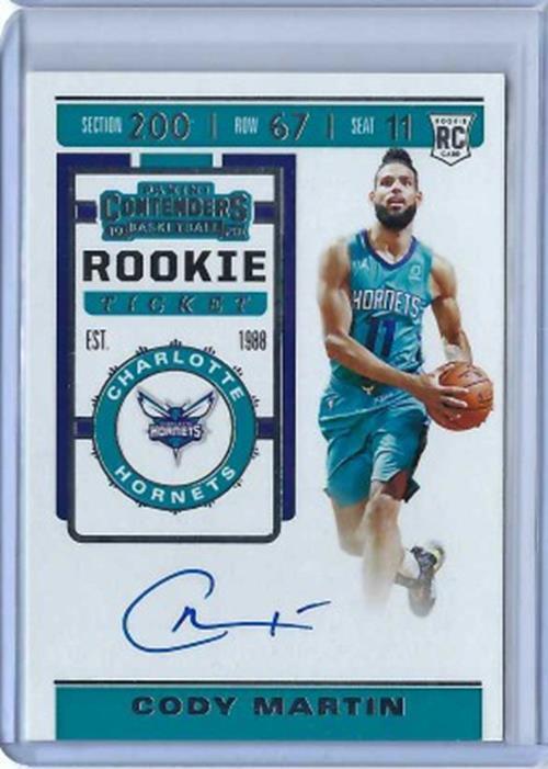 CODY MARTIN 2019-20 PANINI CONTENDERS ROOKIE TICKET ON CARD AUTO RC #113