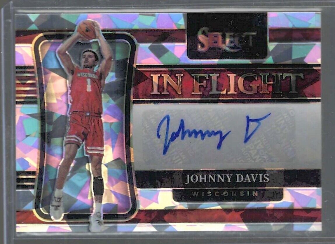 JOHNNY DAVIS 2021-22 PANINI CHRONICLES SELECT CRACKED ICE PRIZM AUTO RC #D 15/22