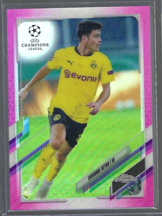 GIOVANNI REYNA 2020-21 TOPPS CHROME UCL UEFA PINK REFRACTOR #D 153/175