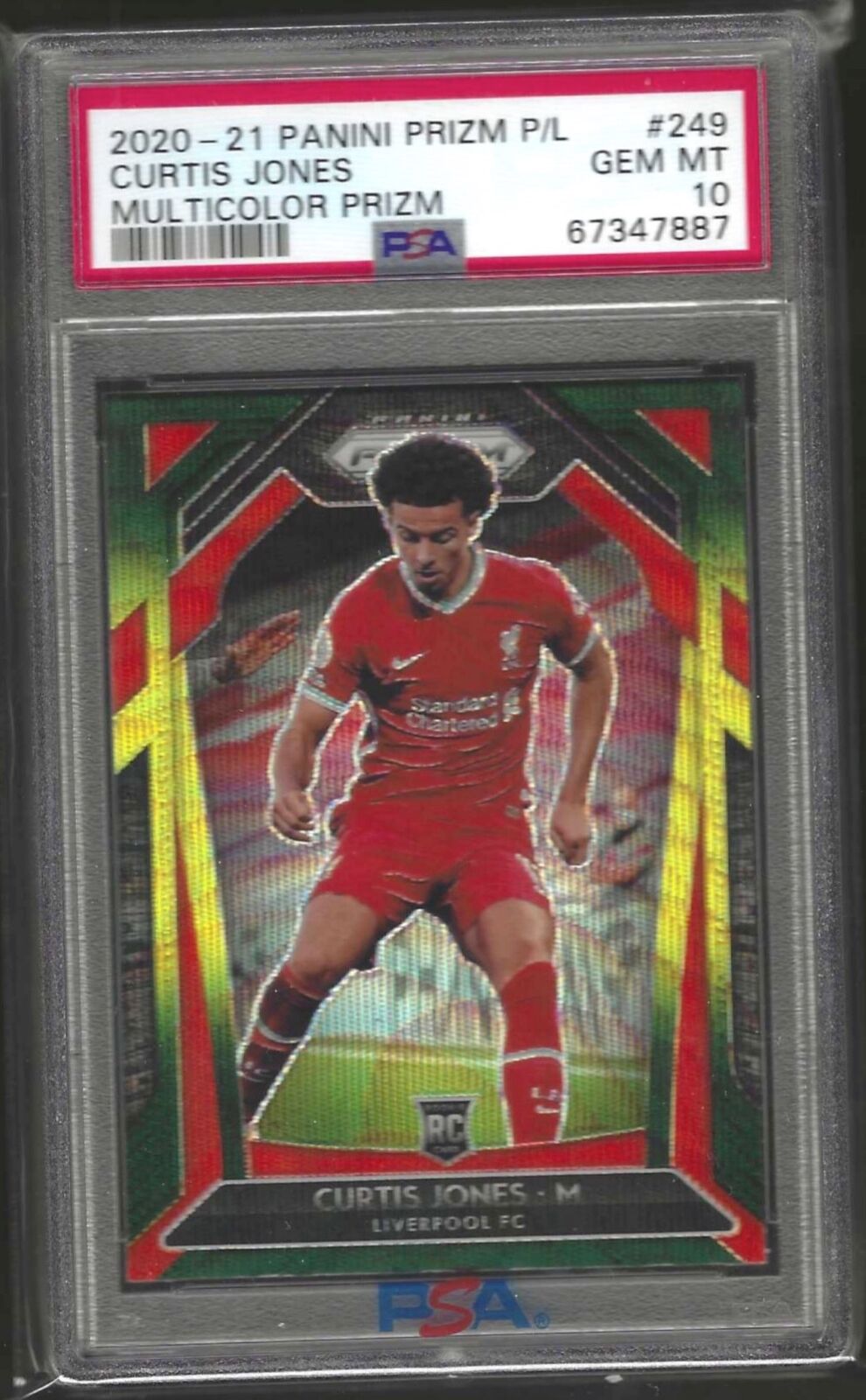CURTIS JONES 2020-21 PANINI PRIZM EPL MULTICOLOR PRIZM RC #249 PSA 10 GEM POP 3
