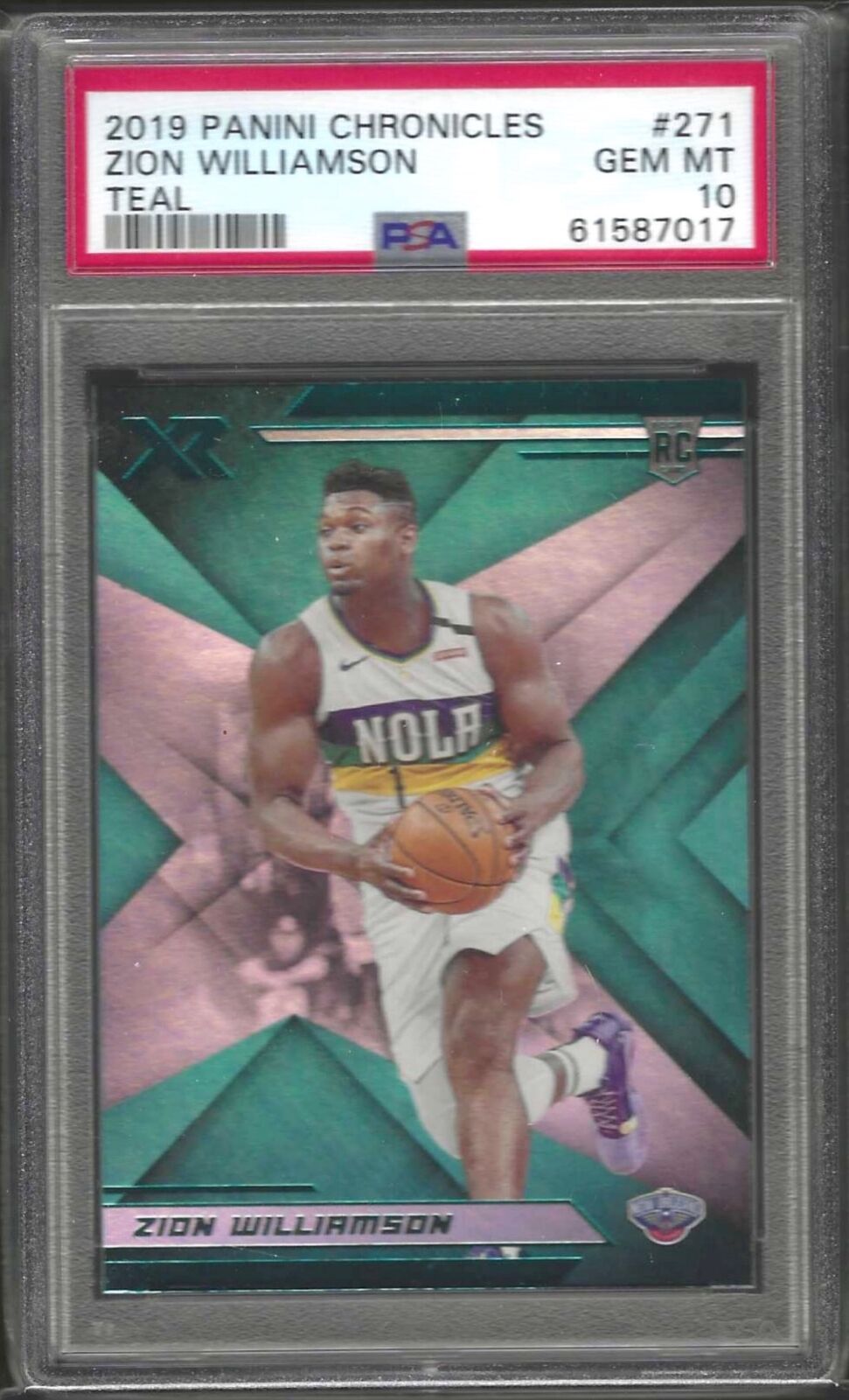 ZION WILLIAMSON 2019-20 PANINI CHRONICLES XR TEAL FOIL ROOKIE RC #271 PSA 10 GEM