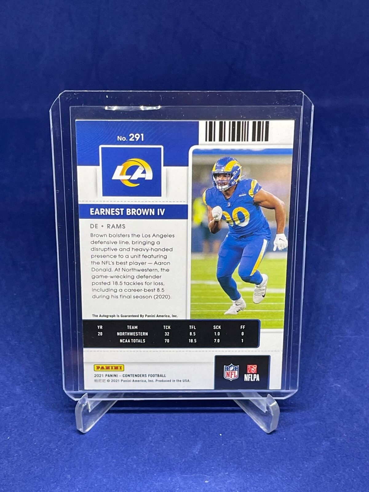 EARNEST BROWN IV 2021 PANINI CONTENDERS ROOKIE TICKET AUTO RC #291