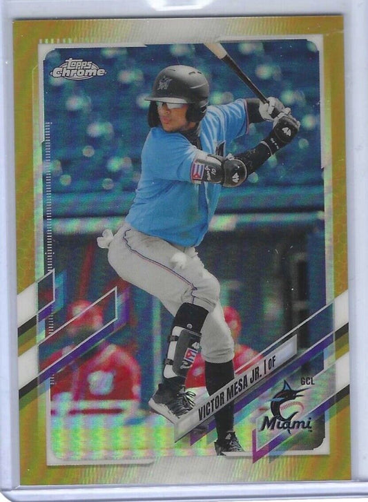 VICTOR MESA JR 2021 TOPPS PRO DEBUT GOLD REFRACTOR PROSPECT #D 19/50