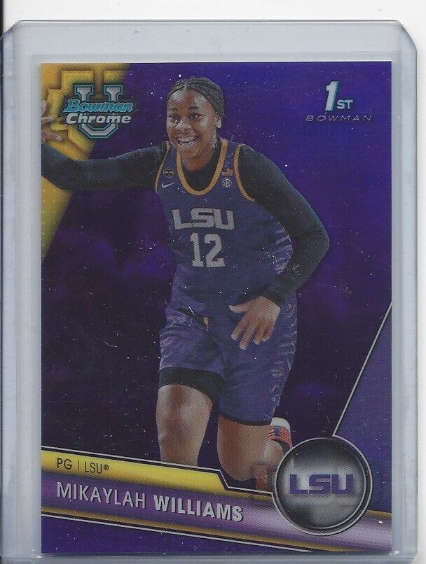 MIKAYLAH WILLIAMS 2023-24 BOWMAN CHROME UNIVERSITY 1ST PURPLE REFRACTOR #D /399