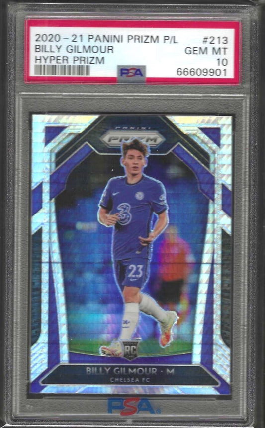 BILLY GILMOUR 2020-21 PANINI PRIZM HYPER PRIZM RC #213 PSA 10 GEM MINT POP 1/1