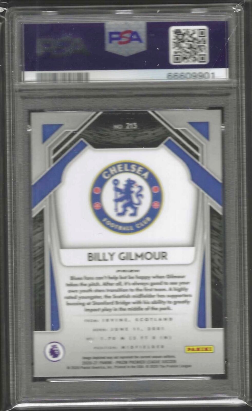 BILLY GILMOUR 2020-21 PANINI PRIZM HYPER PRIZM RC #213 PSA 10 GEM MINT POP 1/1