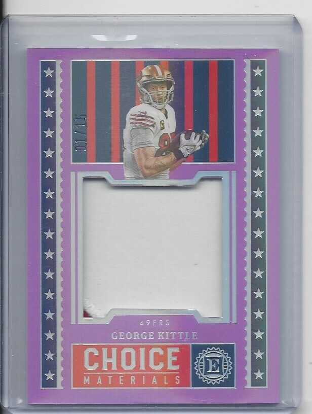 GEORGE KITTLE 2023 PANINI ENCASED CHOICE MATERIALS PINK JUMBO PATCH #D 1/15