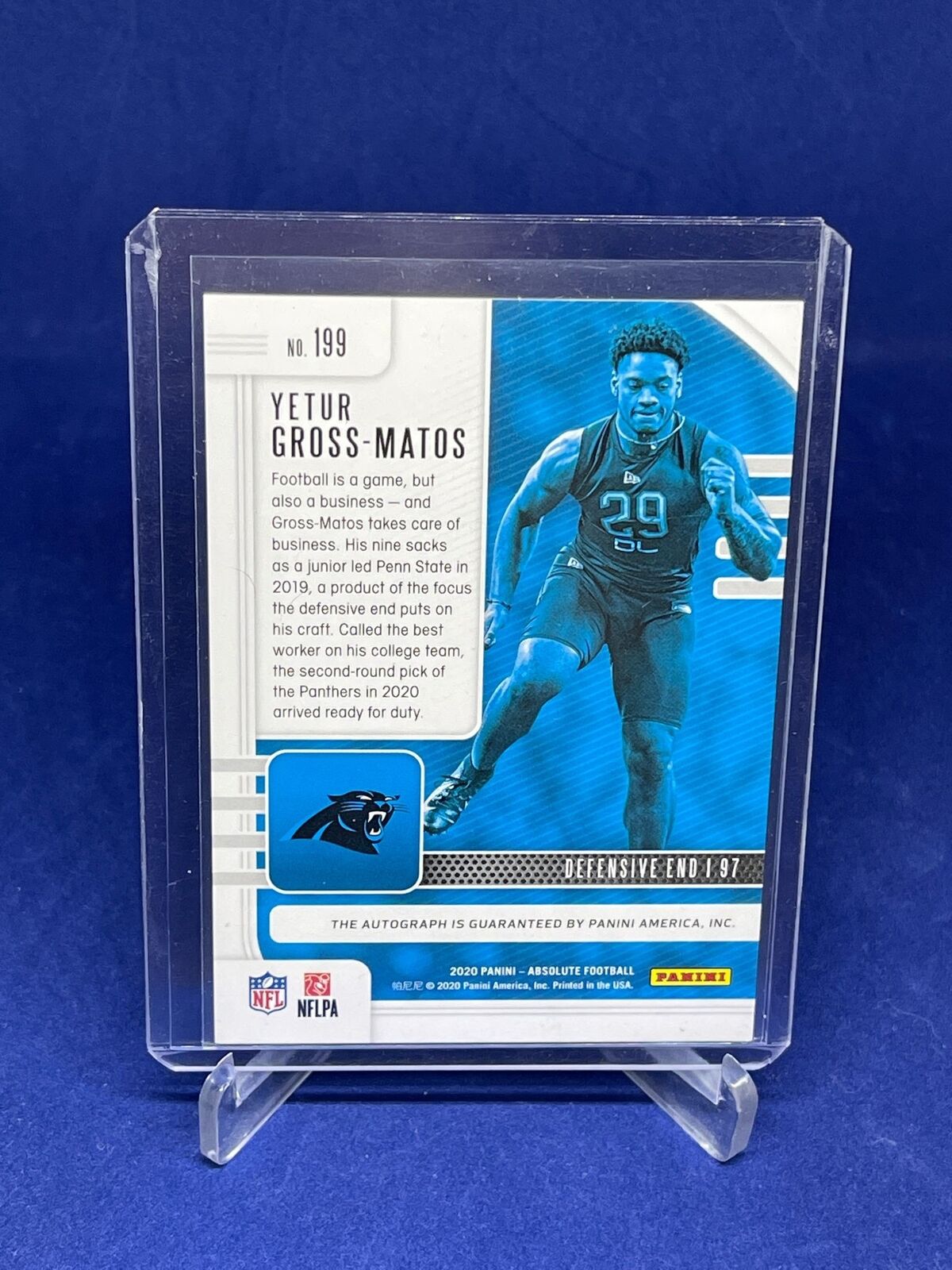 YETUR GROSS-MATOS 2020 PANINI ABSOLUTE ROOKIE AUTO RC #199