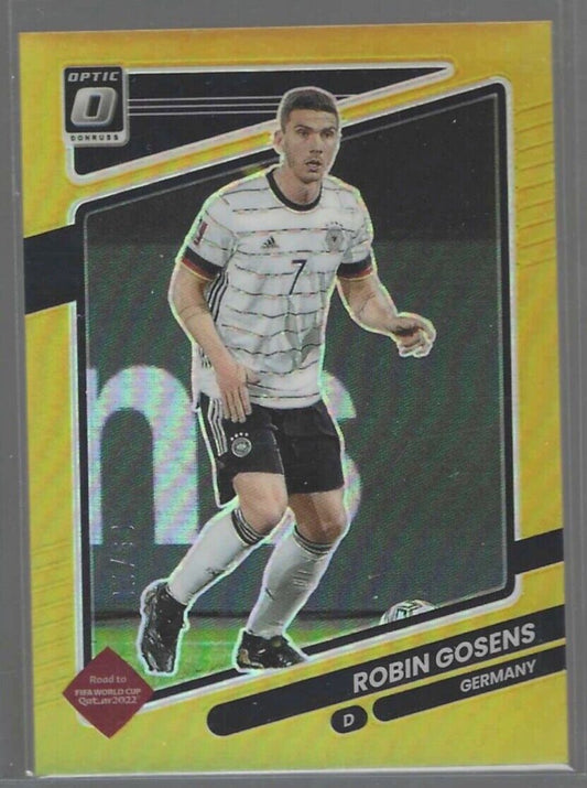 ROBIN GOSENS 2021-22 PANINI DONRUSS OPTIC ROAD QATAR GOLD PRIZM HOLO #D 09/10