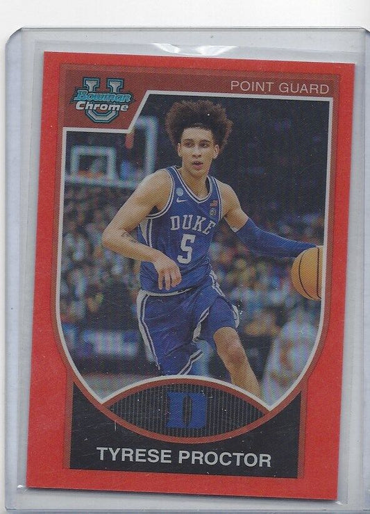 TYRESE PROCTOR 2023-24 BOWMAN CHROME UNIVERSITY 2007-08 ORANGE REFRACTOR #D 1/25