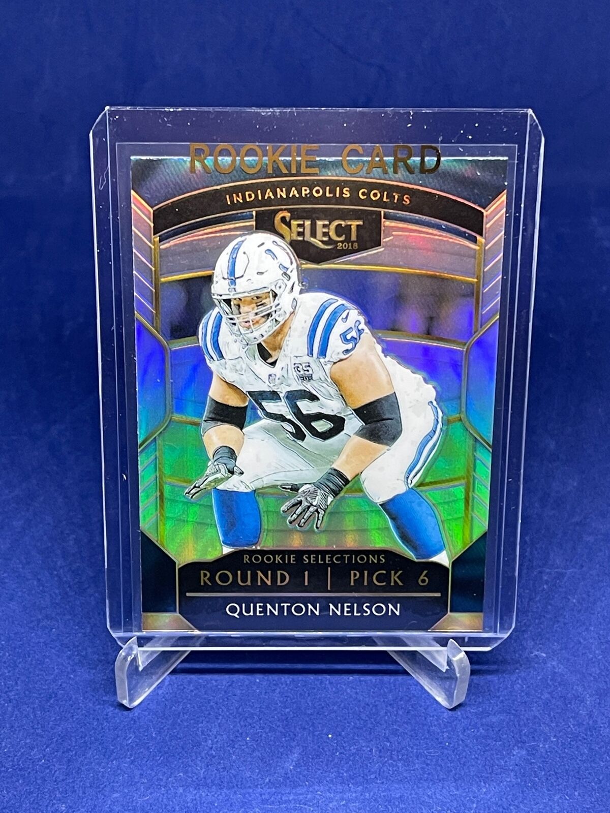 QUENTON NELSON 2018 PANINI SELECT DRAFT SELECTIONS SILVER PRIZM ROOKIE RC