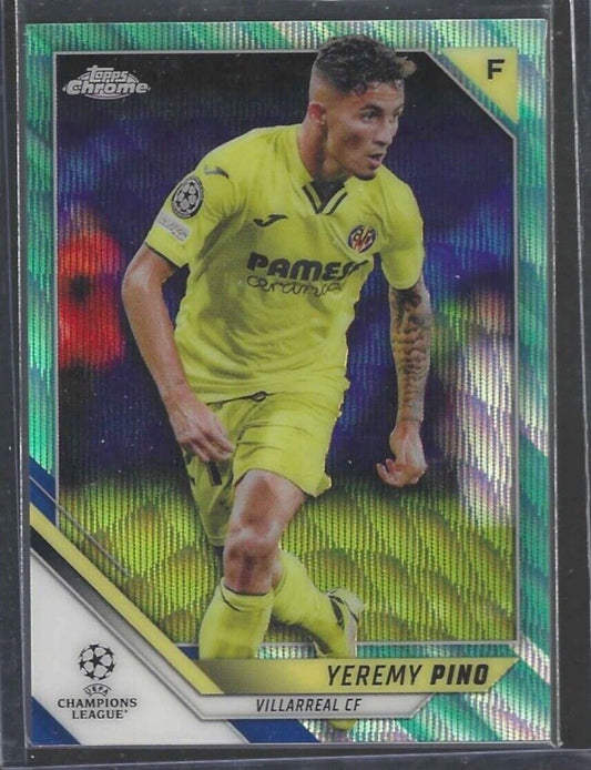 YEREMY PINO 2021-22 TOPPS CHROME UCL AQUA WAVE REFRACTOR RC #D 168/199