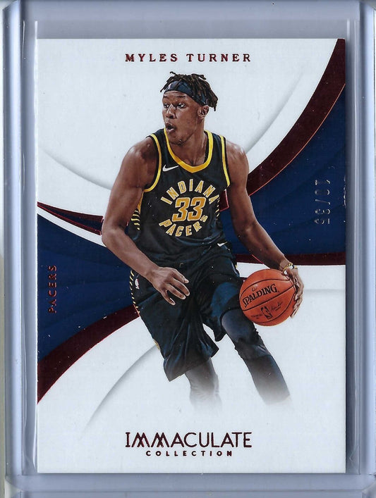 MYLES TURNER 2017-18 PANINI IMMACULATE COLLECTION RED FIRST OFF LINE #D 10/35