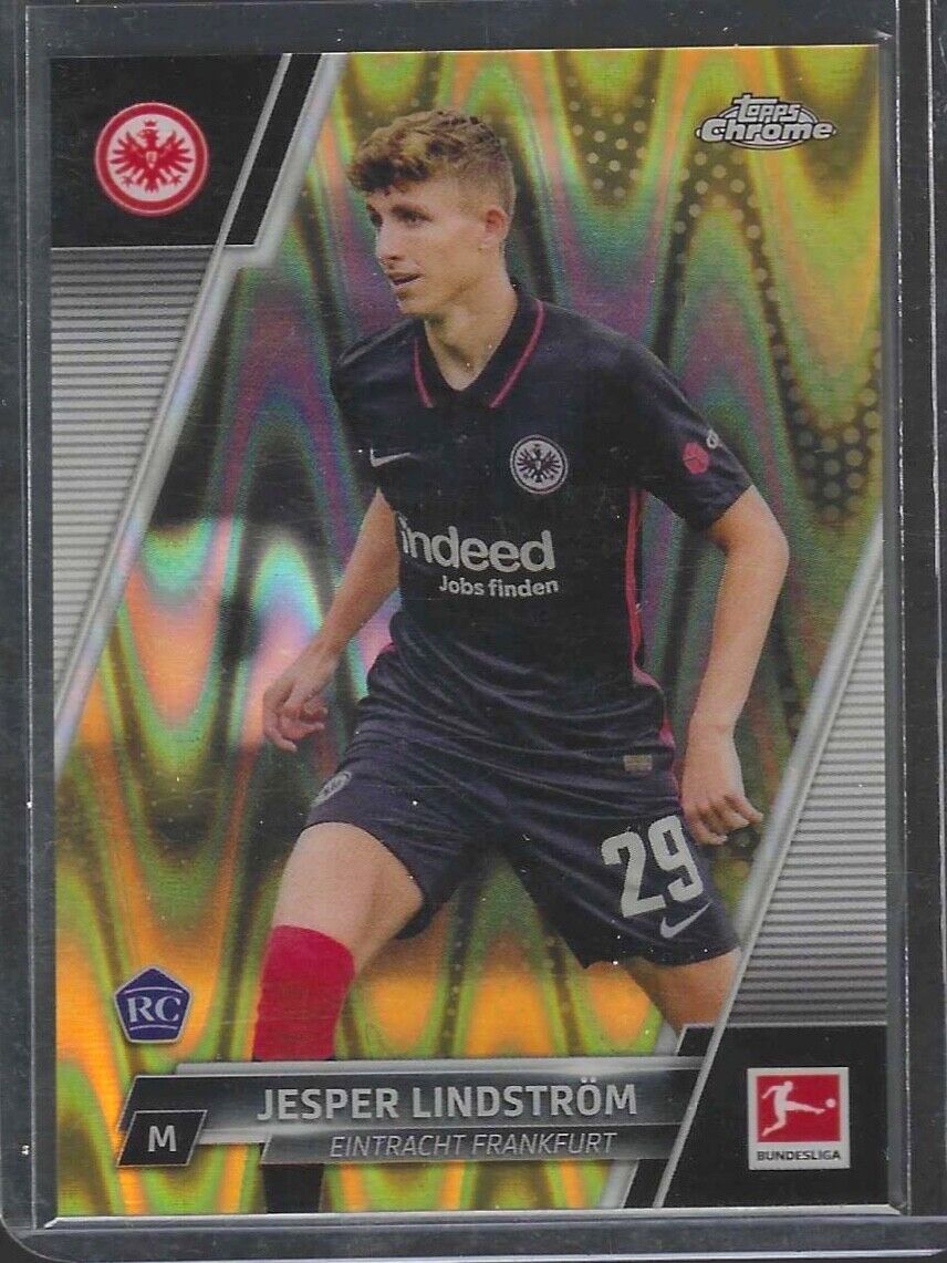 JESPER LINDSTROM 2021-22 TOPPS CHROME YELLOW RAYWAVE REFRACTOR ROOKIE RC #37