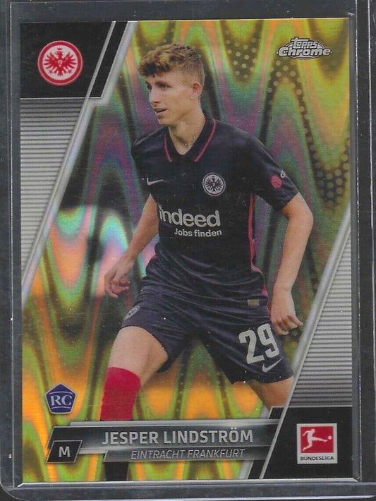 JESPER LINDSTROM 2021-22 TOPPS CHROME YELLOW RAYWAVE REFRACTOR ROOKIE RC #37