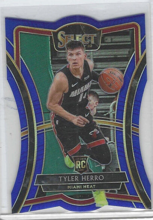 TYLER HERRO 2019-20 PANINI SELECT PREMIER LEVEL BLUE PRIZM DIE CUT RC #D 166/249