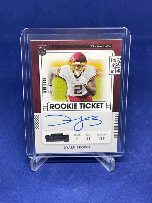 DYAMI BROWN 2021 PANINI CONTENDERS ROOKIE TICKET ON CARD AUTO RC #125