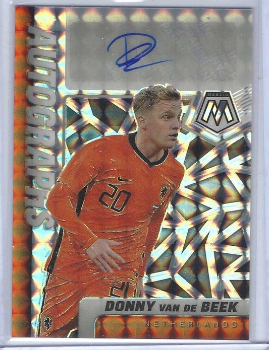 DONNY VAN DE BEEK 2021-22 PANINI MOSAIC SILVER MOSAIC PRIZM AUTO #A-VDB