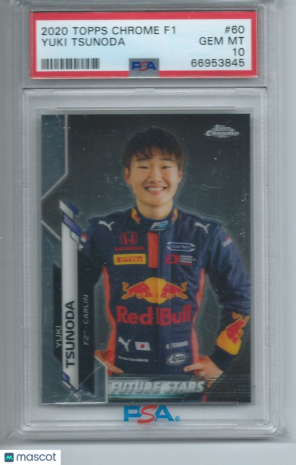 YUKI TSUNODA 2020 TOPPS CHROME FORMULA 1 F1 FUTURE STARS #60 PSA 10 GEM MINT