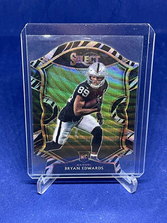 BRYAN EDWARDS 2020 PANINI SELECT CONCOURSE ZEBRA PRIZM DIE CUT ROOKIE SP RC #76