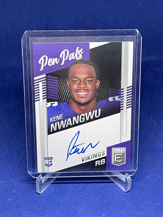 KENE NWANGWU 2021 PANINI DONRUSS ELITE PEN PALS BLUE INK SP AUTO ROOKIE RC