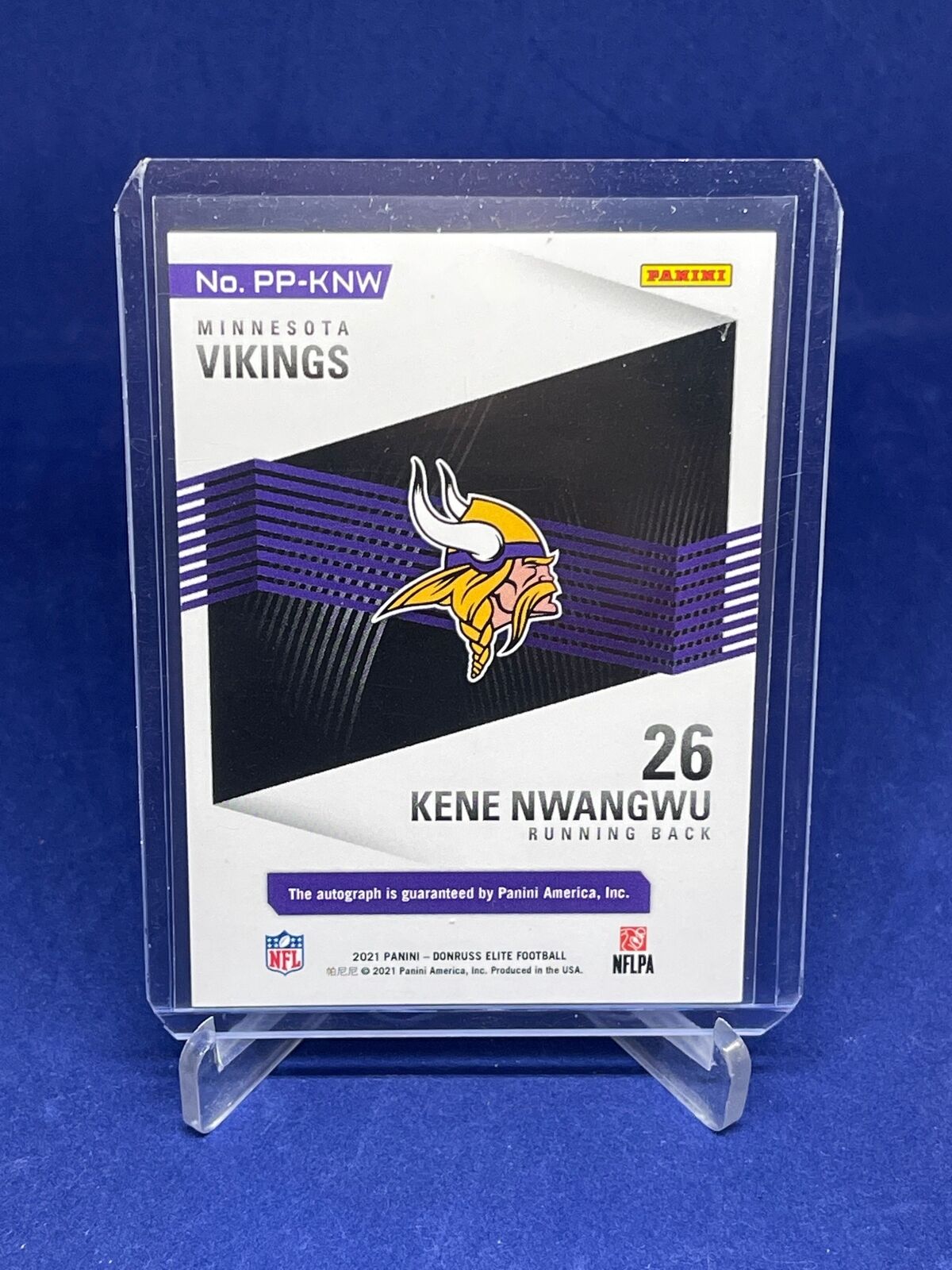 KENE NWANGWU 2021 PANINI DONRUSS ELITE PEN PALS BLUE INK SP AUTO ROOKIE RC