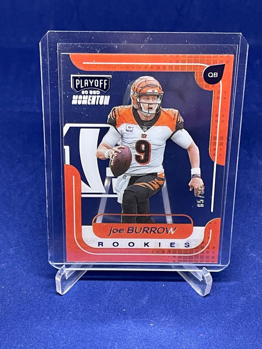JOE BURROW 2020 PANINI CHRONICLES PLAYOFF MOMENTUM ROOKIES BLUE RC #D 85/99