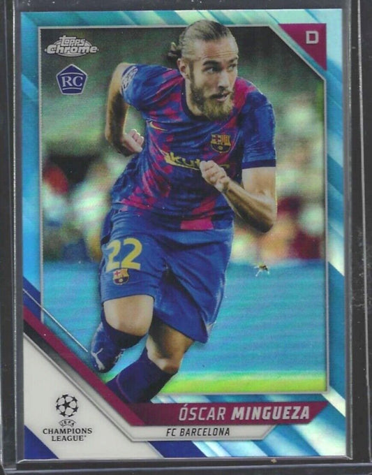 OSCAR MINGUEZA 2021-22 TOPPS CHROME BLUE REFRACTOR ROOKIE RC #D 099/150