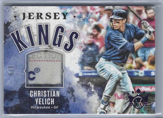 CHRISTIAN YELICH 2019 PANINI DIAMOND KINGS PURPLE TAG PATCH #D 5/5